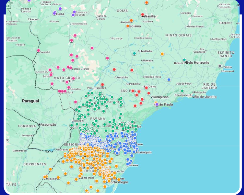 Mapa de clientes Apocalipse Tanques